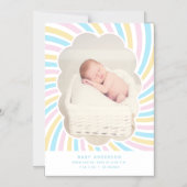 Niedliche Cloud Unisex Baby Foto Geburtsankündigun Magneteinladung (Vorderseite)