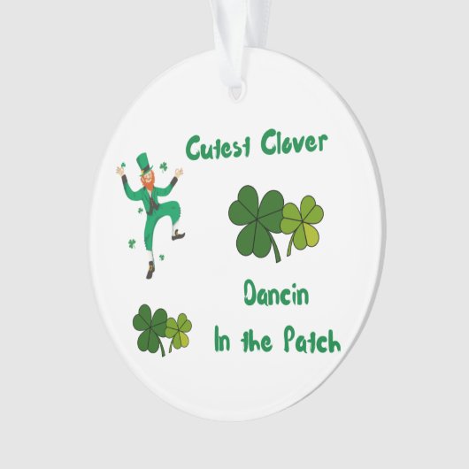Niedliche Clover Dancin im Patch auf einem Ornament (Vorderseite)