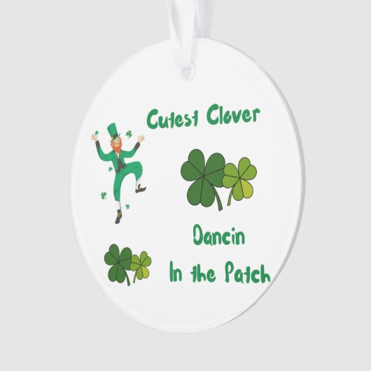 Niedliche Clover Dancin im Patch auf einem Ornament (Vorderseite)