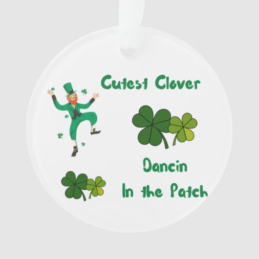 Niedliche Clover Dancin im Patch auf einem Ornament (Vorderseite)