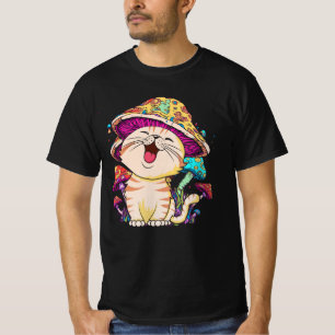 Niedliche Cocktailcore-Ästhetik Katze Mushroom-Mär T-Shirt
