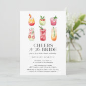 Niedliche Cocktails | Simple Fun Summer Brautparty Einladung (Stehend Vorderseite)