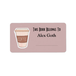 Niedliche Coffee Book Labels - Individuelle Name L Adressaufkleber