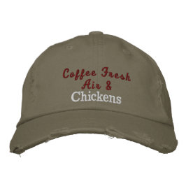 Niedliche Coffee Chickens Zitat rustikal Vintag gr Bestickte Baseballkappe