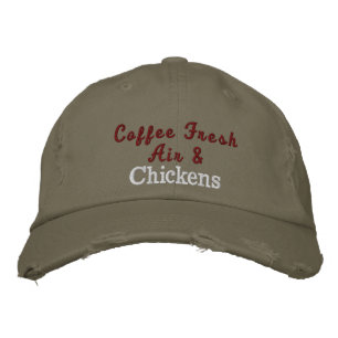Niedliche Coffee Chickens Zitat rustikal Vintag gr Bestickte Baseballkappe
