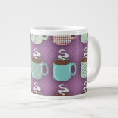 Niedliche Coffee Cups Illustriertes Fun Design Jumbo-Tasse (Vorderseite Rechts)