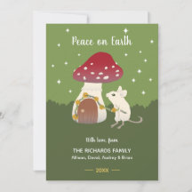 Niedliche Cogingcore-Maus Red Mushroom House Green