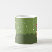 Niedliche Cogingcore-Maus Red Mushroom House Green Kaffeetasse (Mittel)