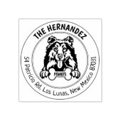 Niedliche Collie Dog Rücksendeadresse Gummistempel (Prägung)