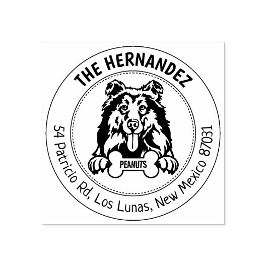 Niedliche Collie Dog Rücksendeadresse Gummistempel (Prägung)