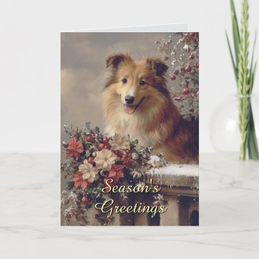 Niedliche Collie Dog Weihnachtskarte Karte (Vorderseite)