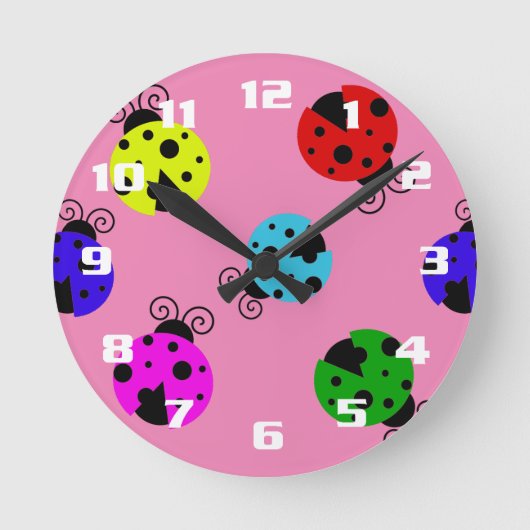 Niedliche Coloful Ladybugs Baby's Room Uhr (Vorderseite)