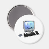 Niedliche Computerfläche. Magnet (Vorderseite/Rückseite)