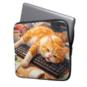 Niedliche Computerkater Laptopschutzhülle (Vorderseite Links)