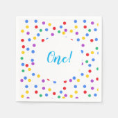 Niedliche Confetti Dots 1. Geburtstag Serviette (Vorderseite)