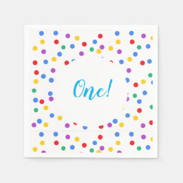 Niedliche Confetti Dots 1. Geburtstag Serviette