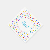 Niedliche Confetti Dots 1. Geburtstag Serviette (Ecke)