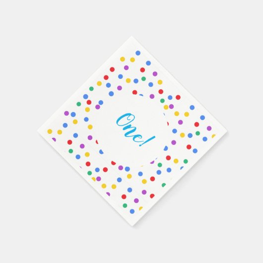 Niedliche Confetti Dots 1. Geburtstag Serviette (Ecke)