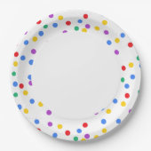 Niedliche Confetti Dots Pappteller (Vorderseite)