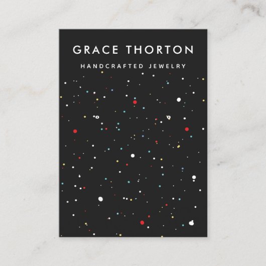 Niedliche Confetti Earring Juwelier Display Card Visitenkarte (Vorderseite)