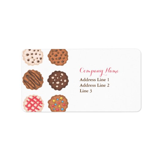 Niedliche Cookies Cookie Business Address Label Adressaufkleber (Vorne)