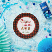 Niedliche Cookies für den karierten Rand von Santa Pappteller (Party)