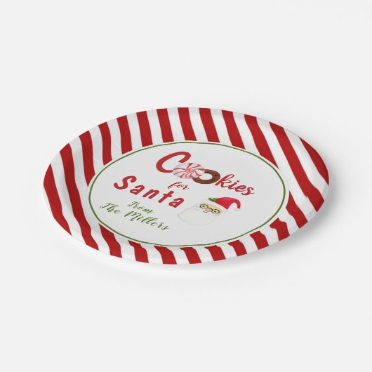 Niedliche Cookies für Santa Aquarell Pappteller (Schrägansicht)