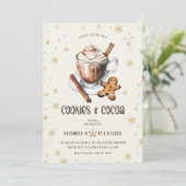 Niedliche Cookies & Kakaoweihnachtsgebäck Party Einladung (Stehend Vorderseite)