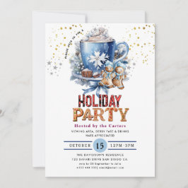 Niedliche Cookies und Einladung zur Kakaofeier