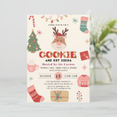 Niedliche Cookies und Einladung zur Kakaofeier (Stehend Vorderseite)