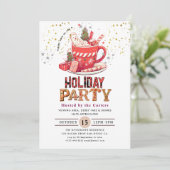 Niedliche Cookies und Einladung zur Kakaofeier (Stehend Vorderseite)