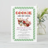 Niedliche Cookies und Einladung zur Kakaofeier (Stehend Vorderseite)