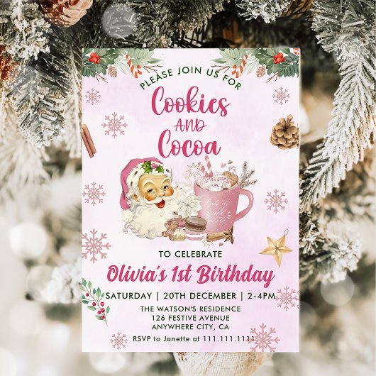Niedliche Cookies und Kakao-Feier Einladung