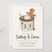 Niedliche Cookies und Kakao-Feier Einladung (Vorderseite)