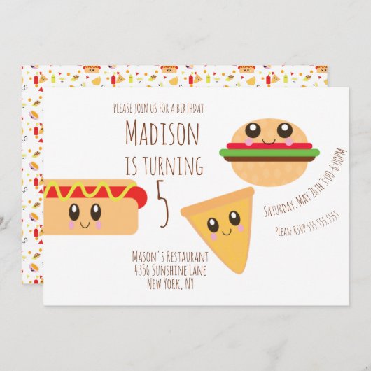 Niedliche Cookout Geburtstagsparty Einladung (Vorne/Hinten)