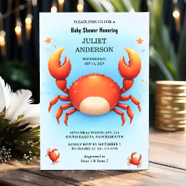 Niedliche Coole Beach Ocean Catch Red Crab Baby Du Einladung