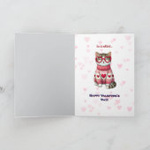 Niedliche Coole Katzen Valentinerkarte Feiertagskarte (Innenseite)