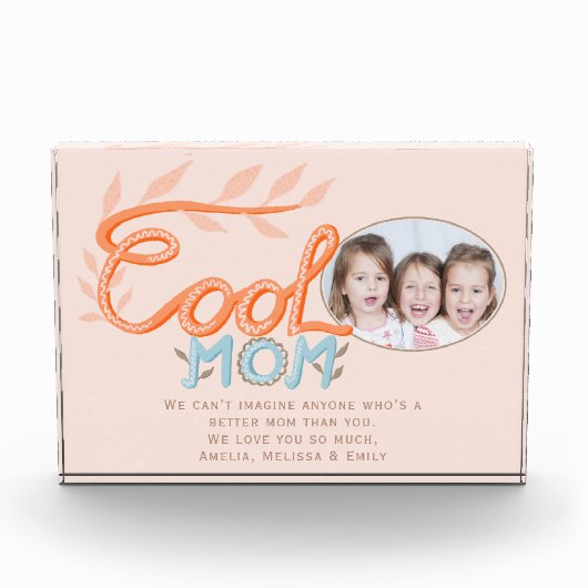 Niedliche Coole Mama Handschrift Muttertag Fotoblock (Vorderseite)