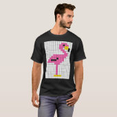 Niedliche Coole Pixel rosa Flamingo T-Shirt (Vorne ganz)