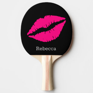 Niedliche Coole Rosa Lippe Mit Monogramm Tischtennis Schläger