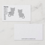 Niedliche coole Silo-Katzen-MED-Grau-Schablone Visitenkarte (Vorne/Hinten)