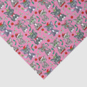 Niedliche Coole Weihnachtskatzen in Rosa Seidenpapier (Ausschnitt)