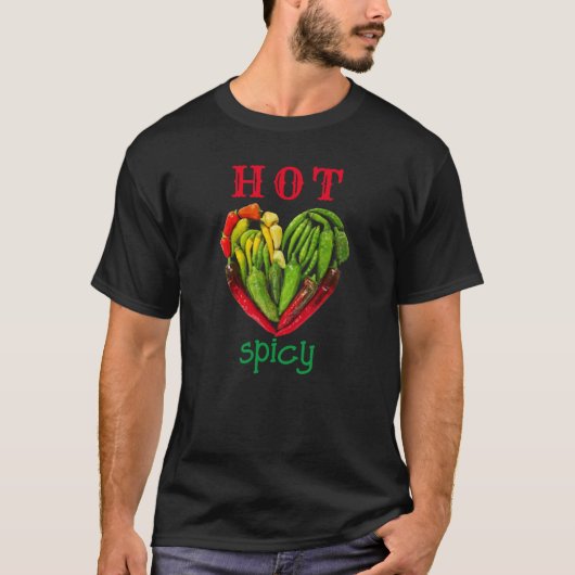 Niedliche coole, würzige Rot-Grün-Chili Paprikasch T-Shirt (Vorderseite)