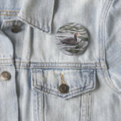 Niedliche Coot Chick auf Choppy Waters Button (Beispiel)