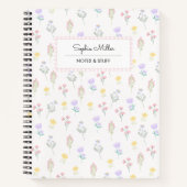 Niedliche Coquette Blumenmuster Spirale Notizblock (Vorderseite)