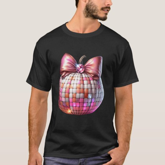Niedliche Coquette Bow Disco Pumpkin Herbst Herbst T-Shirt (Vorderseite)