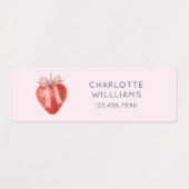 Niedliche Coquette Bow Erdbeere Zurück in die Schu Etiketten (Design 1)