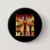 Niedliche Coquette Bow Game Day Basketball Mama Fü Button (Vorderseite)