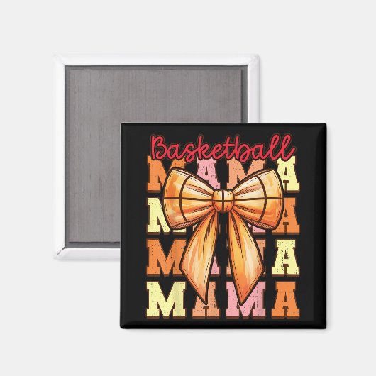 Niedliche Coquette Bow Game Day Basketball Mama Fü Magnet (Vorderseite/Rückseite)