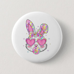 Niedliche Coquette Bow Ostertag Rabbit Bunny Oars Button